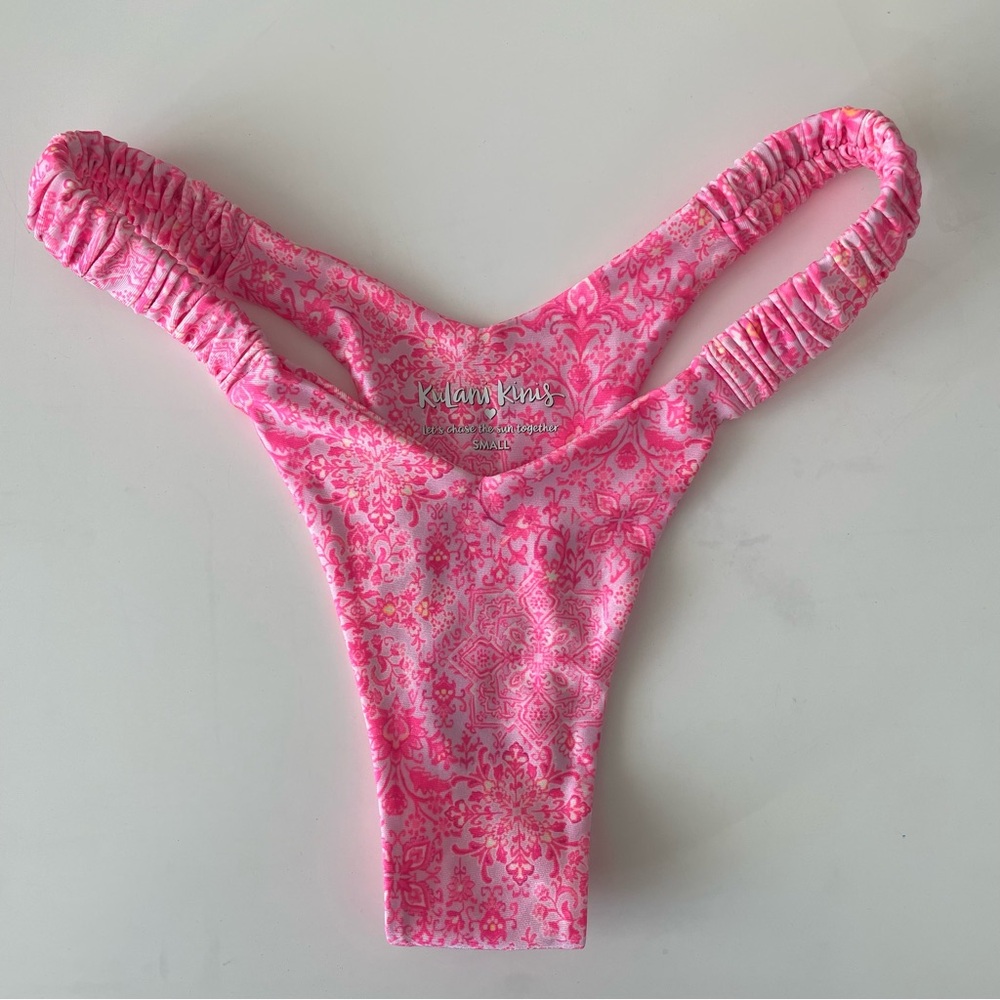 kulani kinis retro y thong bikini bottoms in rose quartz